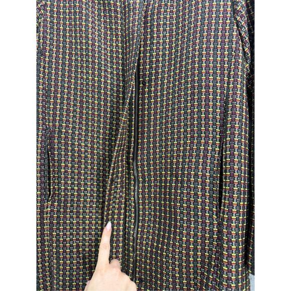 Alysi Womens Multicolor Tweed Houndstooth Full Zip Wool Jacket Blazer Size 4 - Picture 3 of 9